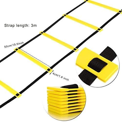 HAS Training Kit: 4m Ladder, 10 Saucer Cones, - Complete Football & Fitness Equipment Set
