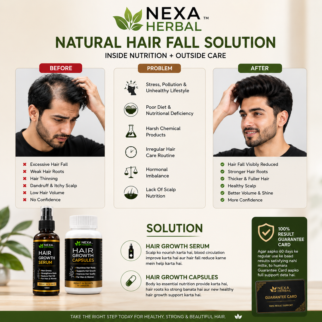 🔥 Nexa Herbal – Hair Fall Control Support With Guarantee Card