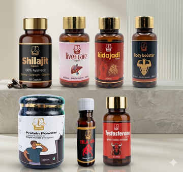Luvlift Men Wellness Combo with Shilajit,Kidajadi,Testosterone,Body Booster,Liver CareProtein PowderTila Oil