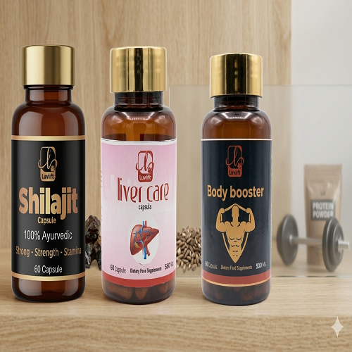 Luvfit Men Wellness Combo with Shilajit ,Liver Care & Body Booster (60 Capsules) Pack